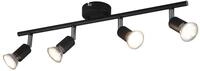 Reality Leuchten Spotbalken Paris R80914032, Metall Schwarz matt, exklusiv 4x...