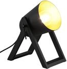 Reality Leuchten Tischleuchte Marc R50721080, Metall schwarz, Holzgestell...