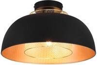 Reality Leuchten Deckenleuchte Punch R60811032, Metall Schwarz matt/goldfarbig, exkl.