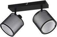 Trio Leuchten Deckenleuchte Burton 811400232, Metall Schwarz matt, Schirm Stoff