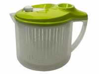 Snips Wash&Dry Salatschleuder, 3 Liter, 0% BPA Kunstoff, Transparent mit grünem
