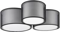 Trio Leuchten Deckenleuchte Burton 611490332, Metall Schwarz matt, Schirm Stoff
