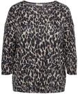 ONLY CARMAKOMA Damen Caralba 3/4 Noos Top, Taupe Gray/Aop:anita Leo, 46-48 Gro&szlig;e