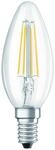 BELLALUX LED-Lampe, Sockel E14, Kaltwei&szlig; (4000K), Klares Filament, Kerzenform,