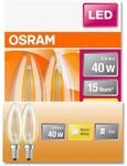 Osram LED Star Classic B40 LED Lampe f&uuml;r E14 Sockel, Kerzenform, FIL, 470...