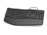 Hama ergonomische Tastatur (Handballenauflage Tastatur, Tastatur kabelgebunden,