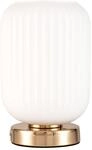 Pauleen 48193 Noble Purity Tischleuchte max. 20 Watt Wei&szlig;, Champagnergold Glas,