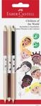 Faber-Castell 116511 - Bicolor Buntstifte Set Children of the World, 3 Stifte...
