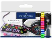 Faber-Castell 160806 - Neon Marker, Layoutmarker, 6er Etui Multimarker