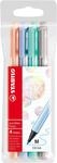 STABILO - Filzschreiber - pointMax - 4er Pack - Pastellfarben - kobaltblau hell,