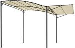 Outsunny Pavillon mit Klappbarem Seitendach 3 x 2,5 m Cremewei&szlig; + Schwarz 