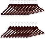 Relaxdays Kleiderb&uuml;gel Set Holz, 20er Pack Garderobenb&uuml;gel, Hemden & Hosen,...