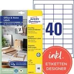 AVERY Zweckform LR3657-10 Recycling Etiketten (400 Klebeetiketten, 48,5x25,4mm auf
