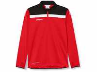 uhlsport Kinder Offense 23 1/4 Zip Top Sweatshirt, rot/Schwarz/Weiß, 164