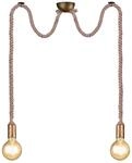 Trio Leuchten Pendelleuchte Rope 310100204, Metall Altmessing, Leinen...
