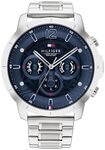 Tommy Hilfiger Multi Zifferblatt Quarz Uhr f&uuml;r Herren mit Silbernes Edelstahlarmband