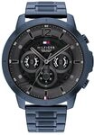 Tommy Hilfiger Multi Zifferblatt Quarz Uhr f&uuml;r Herren mit Blaues Edelstahlarmband -
