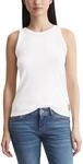 Marc OߴPolo Damen Tanktop aus Bio-Baumwolle mit hohem Rundhalsausschnitt, Wei&szlig;