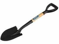 Draper 15072 Round Point Mini Shovel with Wood Shaft, 0 V, Black