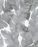 marburg Tapete Schwarz Silber Natur Bl&auml;tter Floral Dschungel Pflanzenmotiv f&uuml;r