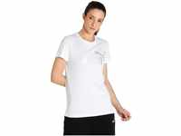 PUMA Damen ESS+ Metallic Logo Tee T-Shirt, weiß, S
