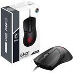 MSI Clutch GM31 Lightweight Gaming Maus - 12.000 DPI Optischer Sensor,...