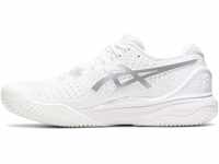 ASICS Damen Gel-Resolution 9 Clay Sneaker, White/Pure Silver, 43.5 EU