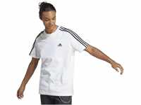 Adidas, Essentials Single Jersey 3-Stripes, T-Shirt, Weiß Schwarz, Xl, Mann