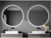 Talos Black OROS Spiegel rund Ø 120 cm – runder Wandspiegel in schwarz –