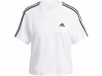 Adidas Damen T-Shirt (Short Sleeve) W 3S Cr Top, White/Black, HR4915, S