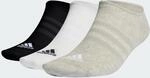 adidas Unisex Thin and Light No-Show Socks 3 Pairs, Medium Grey Heather / White...