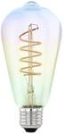 EGLO Dimmbare E27 LED Lampe farbig, Spiral Gl&uuml;hbirne bunt schimmernd, Kolben