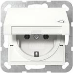 Gira SCHUKO-Steckdose mit Klappdeckel Standard 55 Reinwei&szlig; gl&auml;nzend 445403 I