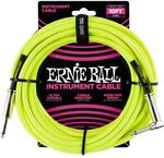 Ernie Ball Geflochtenes Instrumentenkabel, gerade/abgewinkelt, 3 m, Neongelb...