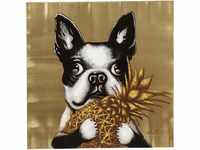 Kare Design Bild Touched Dog with Pineapple, Mehrfarbig, Leinwandbild, Hund,