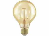 EGLO E27 LED Lampe dimmbar, Golden Vintage Glühbirne, Globe Deko Leuchtmittel...