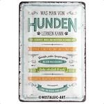 Nostalgic-Art 22274 Retro Blechschild PfotenSchild Lernen &ndash; Geschenk-Idee f&uuml;r