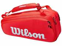 Wilson Unisex-Erwachsene Super Tour 9 Stück Tasche, Rot/Ausflug, einfarbig...