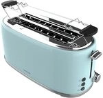 Cecotec Toaster 4 Scheiben Toast&Taste 1600 Retro Double Blue, 1630 W, 2 Breite und