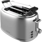 Cecotec Toaster 2 Scheiben Toast&Taste 1000 Retro Double Inox, 980 W, 2 Breite...