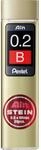 Pentel Ain STEIN C272W Feinmine, 20 Minen je Dose, 0.2 mm, H&auml;rtegrad B (1 Dose)