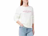 Tommy Hilfiger Damen Reg New Branded O-Nk Sweatshirt WW0WW35978 Pullover, Weiß