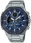 Casio Geb&auml;ude | blaues Zifferblatt | Edelstahlarmband ECB-950DB-2AEF