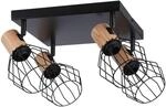 Paulmann 66769 Strahler Lanke 4-flammig max. 4x20 Watt Deckenleuchte Schwarz/Holz