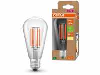 OSRAM LED Stromsparlampe, Filament Edison mit E27 Sockel, Warmweiß (3000K), 4...
