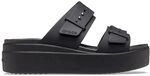 Crocs Damen Brooklyn Buckle Low Wedge Sandal, Schwarz, 36/37 EU