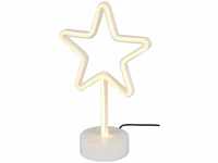 Reality Leuchten LED Tischleuchte Star R55230101, Fuß Kunststoff weiß, inkl....