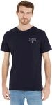 Tommy Hilfiger Herren T-Shirt Kurzarm Rundhalsausschnitt, Blau (Desert Sky), L