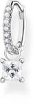 THOMAS SABO Einzel Creole mit wei&szlig;en Steinen silber 925 Sterlingsilber