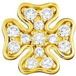 THOMAS SABO Einzel Ohrstecker Kleeblatt gold 925 Sterlingsilber, 750 Gelbgold